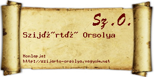 Szijártó Orsolya névjegykártya